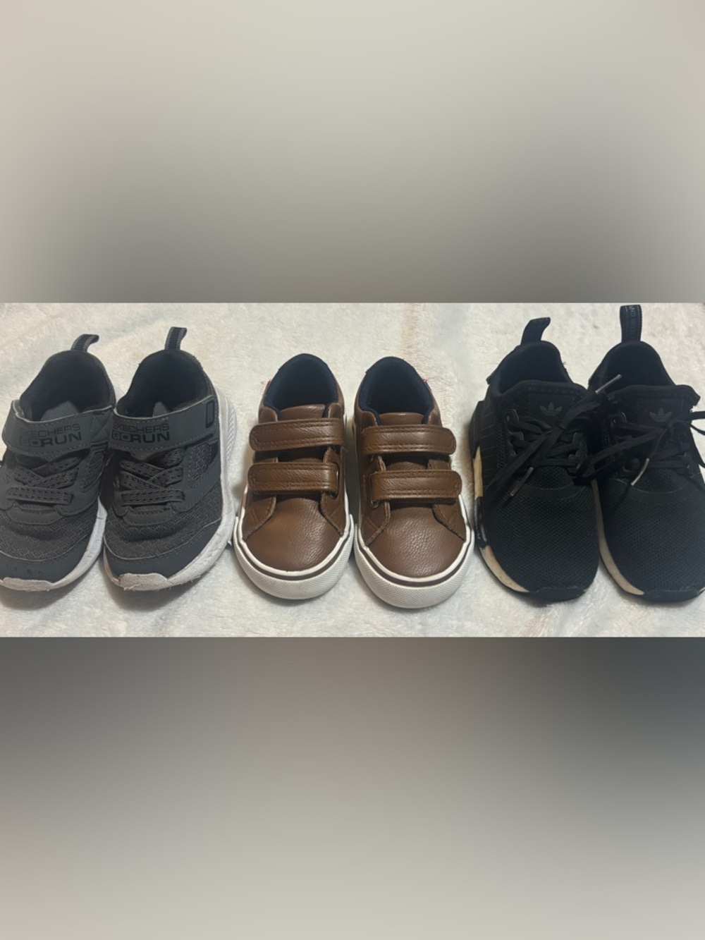 Toddler Shoes Size 6 Bundle – Adidas, Skechers & Brown Velcro Sneakers